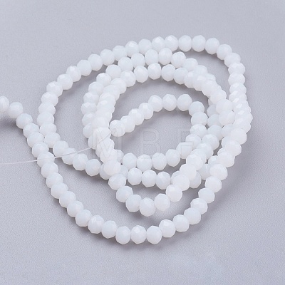 Rondelle Opaque Solid Color Faceted Glass Beads Strands X-EGLA-J047-3x2mm-01-1