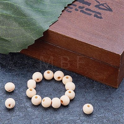 Round Unfinished Wood Beads WOOD-PH0008-14-1