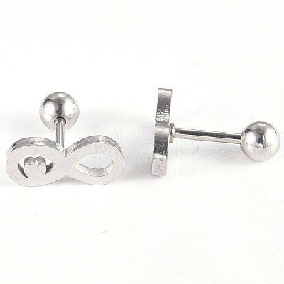 201 Stainless Steel Barbell Cartilage Earrings EJEW-R147-21-1