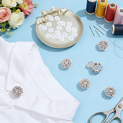 6Pcs Brass Rhinestone Cufflinks FIND-NB0007-40P-1