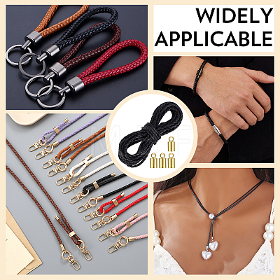 5M Round Braided PU Leather Cords WL-CL0001-33A-1