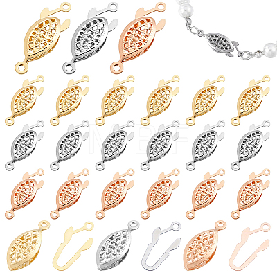 60Pcs 3 Colors Stainless Steel Box Clasps STAS-GA0002-32-1
