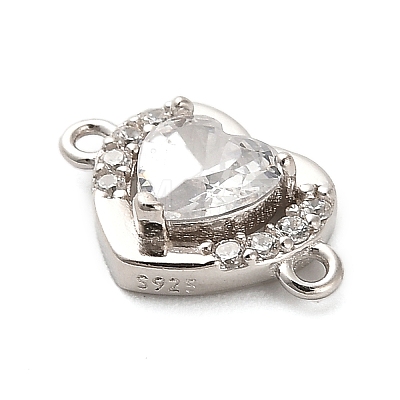 925 Sterling Silver Micro Pave Cubic Zirconia Connector Charms STER-U009-03P-03-1