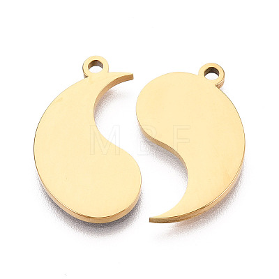 304 Stainless Steel Enamel Split Pendants STAS-T074-02G-1