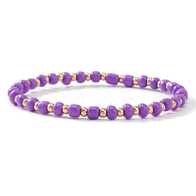 Plastic & Brass Beaded Stretch Bracelet for Women JP1152-4-1