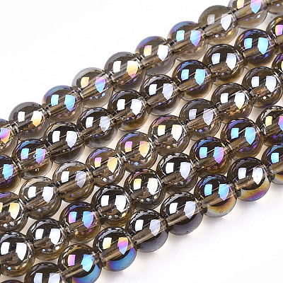 Electroplate Transparent Glass Beads Strands GLAA-T032-T4mm-AB02-1