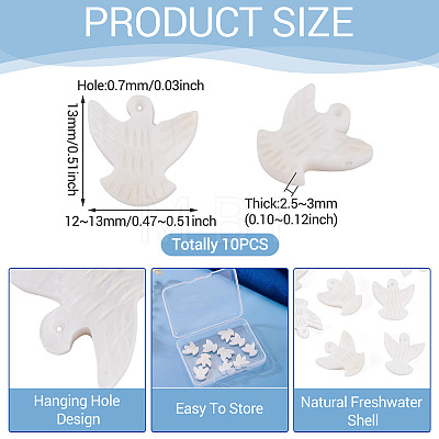10Pcs Natural Freshwater Shell Beads BSHE-TA0001-31-1