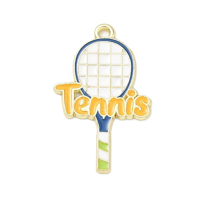 Tennis Alloy Enamel Pendants AL-CBA292F-02L-G-1