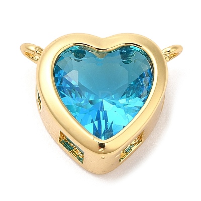 Real 18K Gold Plated Brass Heart Charms KK-D027-18G-1