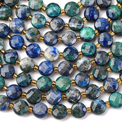 Natural Chrysocolla and Lapis Lazuli Beads Strands G-K389-B81-01-1