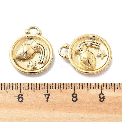 PVD Vacuum Plating 304 Stainless Steel Rhinestone Pendants STAS-R130-01G-05-1