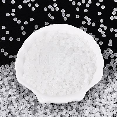 FGB Frosted Transparent Glass Seed Beads SEED-N013-04A-01-1