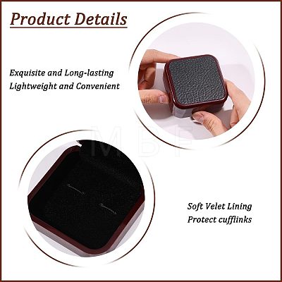 Plastic & PU Leather Jewelry Cufflink Boxes CON-WH0117-14A-1