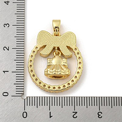 Christmas Brass Micro Pave Cubic Zirconia Pendant KK-H468-01C-02G-1