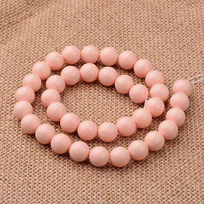 Polished Round Grade A Shell Pearl Bead Strands BSHE-M027-6mm-10-1