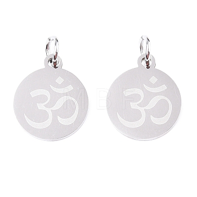 Non-Tarnish Chakra 201 Stainless Steel Charms STAS-T049-T680-1-1