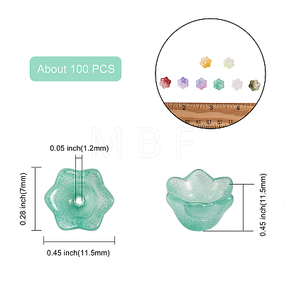 100Pcs Transparent Spray Painted Glass Beads GLAA-CJ0001-62-1