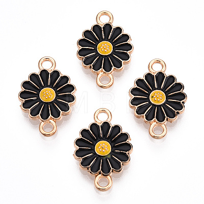 Zinc Alloy Enamel Sunflower Connector Charms ENAM-E011-01KCG-10-1