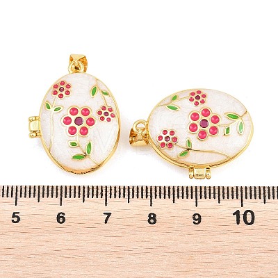Brass Locket Pendants KK-D232-04G-1
