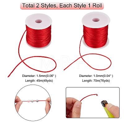   2 Rolls 2 Style Nylon Thread NWIR-PH0001-90-1