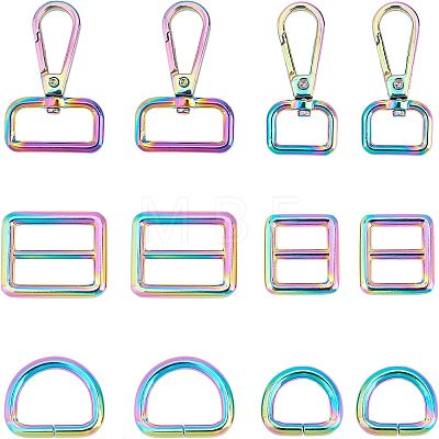 12Pcs Zinc Alloy Adjustable Buckle& Swivel Clasps FIND-FH0003-62-1