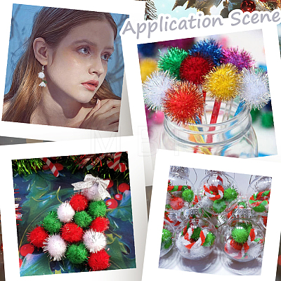 400Pcs Handmade DIY Doll Craft Pom Pom Balls FABR-SC0001-01A-02-1