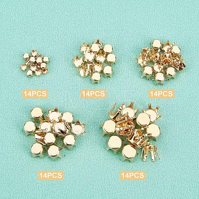 Unicraftale 70Pcs 5 Style 304 Stainless Steel Rhinestone Claw Settings STAS-UN0026-74-1