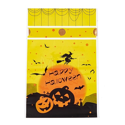 50Pcs Rectangle Halloween Candy Plastic Bags ABAG-U001-01B-1