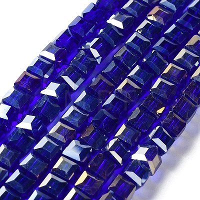 Electroplate Glass Beads Strands EGLA-R030-6x6mm-10-1
