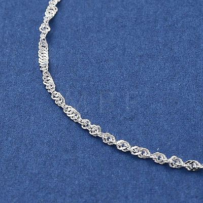 925 Sterling Silver Rope Chain Bracelets for Women BJEW-E101-01S-07-1