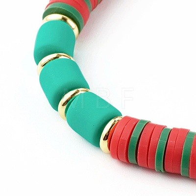 Handmade Polymer Clay Beads Stretch Bracelets Sets BJEW-JB06353-04-1