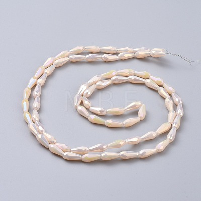 Electroplated Opaque Glass Beads Strands EGLA-L015-FR-B10-1