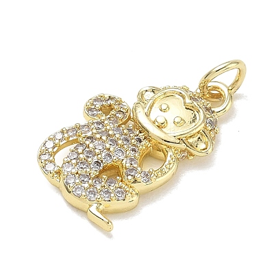 Brass with Rhinestone Pendants RB-CBA6830-18G-02-1