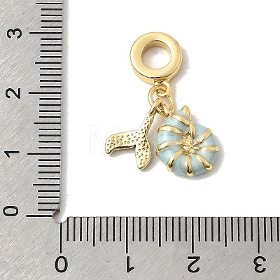 Ocean Brass Enamel European Dangle Charms KK-A296-34G-1