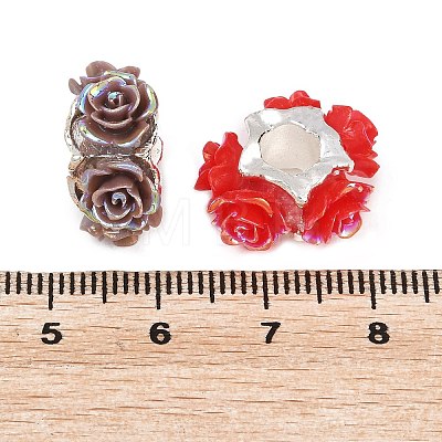 Opaque Resin European Beads RESI-F075-01-1