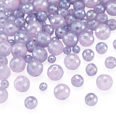 105Pcs 3 Styles Electroplate Opaque Solid Color Glass Beads Strands GLAA-TA0004-40A-1