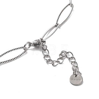304 Stainless Steel Horse Eye Link Chain Necklace NJEW-D045-07P-1
