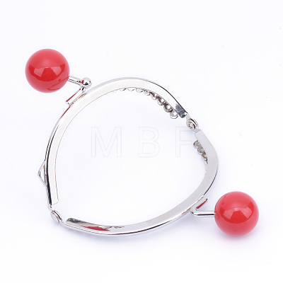 Iron Purse Frame Handle with Solid Color Acrylic Beads FIND-Q038P-D11-1