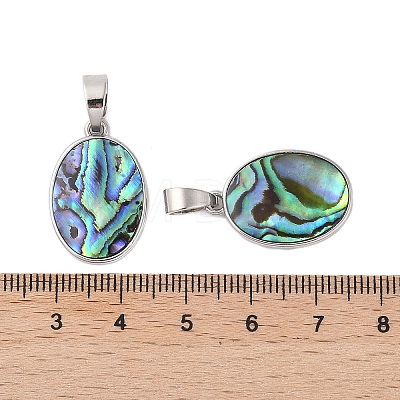 Rack Plating Natural Paua Shell Pendants KK-E059-18P-02-1