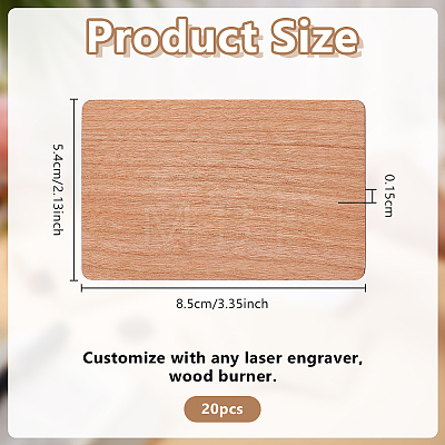20Pcs Unfinished Wood Card Sheet WOOD-OC0004-48B-1