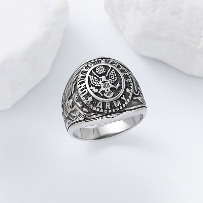 304 Stainless Steel US Military Army Finger Rings for Men YQ5798-2-1