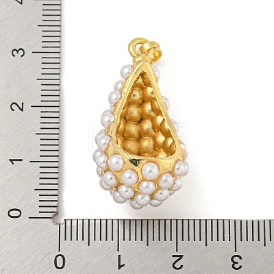 Rack Plating Brass & ABS Plastic Imitation Pearl Pendants KK-N255-03B-G-RS-1