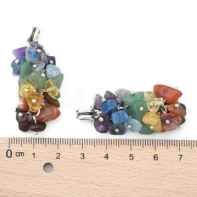 Natural Gemstone Pendants X-PALLOY-JF00188-01-1