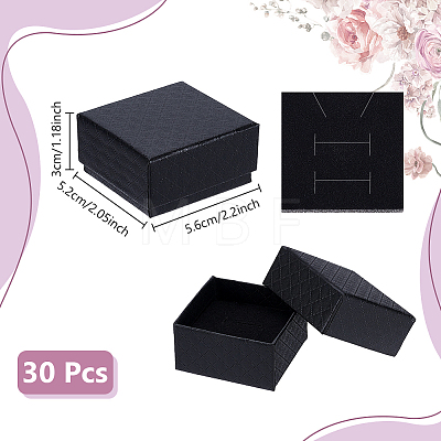 Rhombus Textured Cardboard Ring Storage Boxes CBOX-WH0005-05C-1