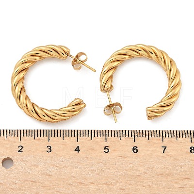 304 Stainless Steel Half Hoop Earrings X-EJEW-F257-10G-1