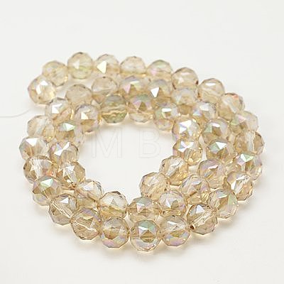Electroplate Glass Beads Strands EGLA-J015-8mm-08-1
