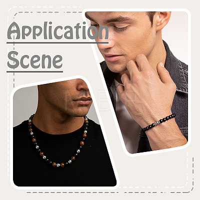 3 Strands 3 Styles Synthetic Non-magnetic Hematite & Natural Obsidian & Tiger Eye Beads Strands G-ME0001-42-1