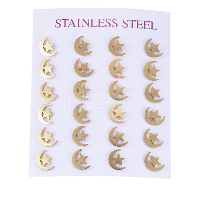 304 Stainless Steel Stud Earrings EJEW-H350-27G-1
