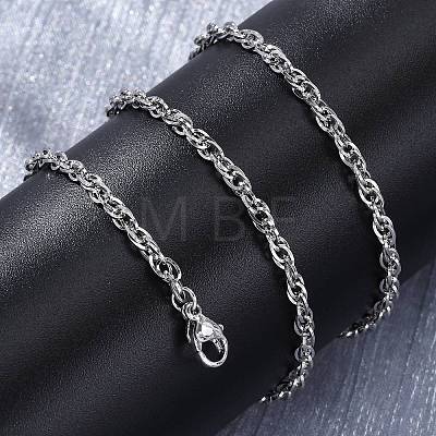 Brass Rope Chains Necklaces for Women NJEW-D302-62P-1