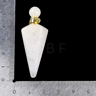 Natural Quartz Crystal Faceted Cone Openable Perfume Bottle Big Pendants G-L524-18G-11-1